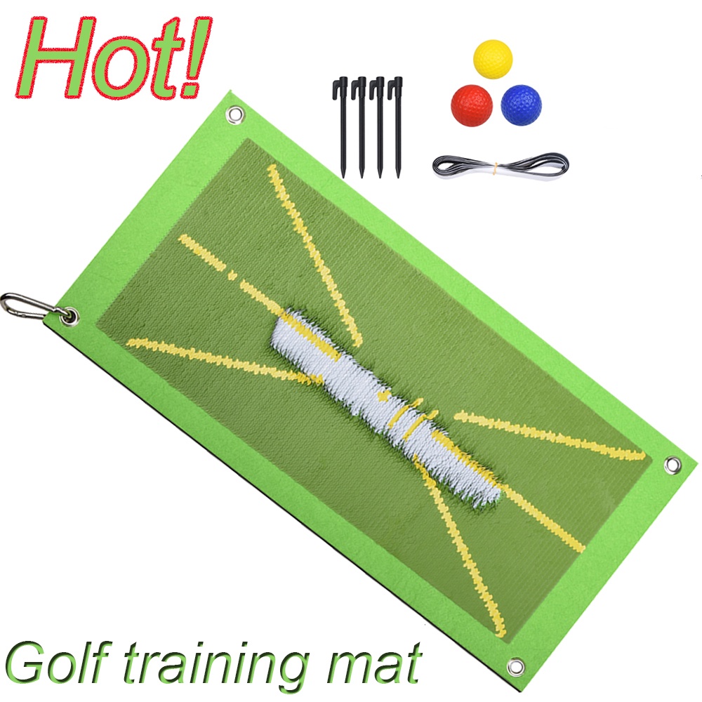 New Golf Swing Mat Hitting Batting Arah Mark Trace Indoor/Outdoor Taman Rumah Golf Swing Training Pad Dengan 3pcs pu Ball