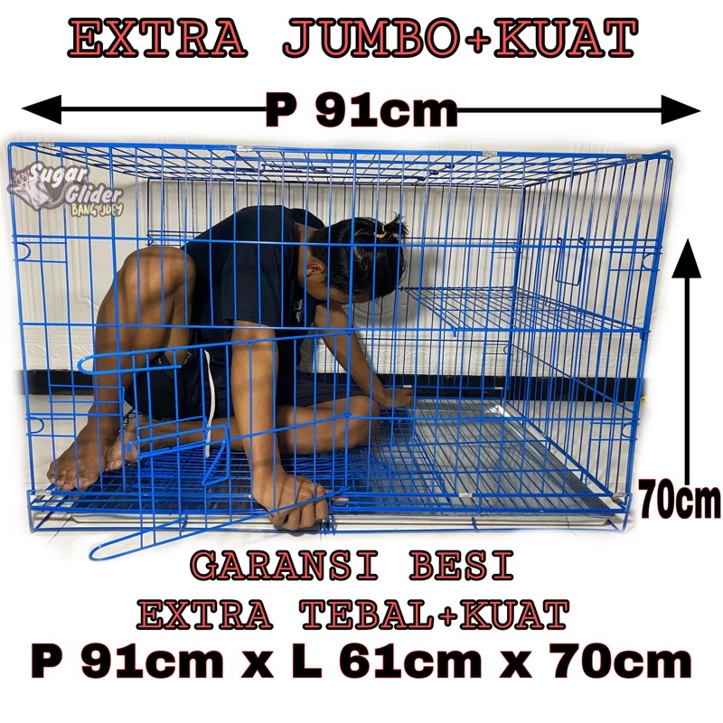 KANDANG TINGKAT LIPAT SANGKAR RUMAH KUCING ANJING JUMBO XXL 90 75 AYAM MUSANG BEBEK KELINCI TINGKAT