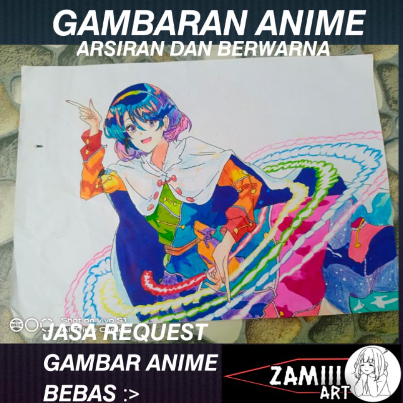 Jual [GAMBARAN ANIME KERTAS A4]Sketsa Anime, Color anime,Gambar BNW