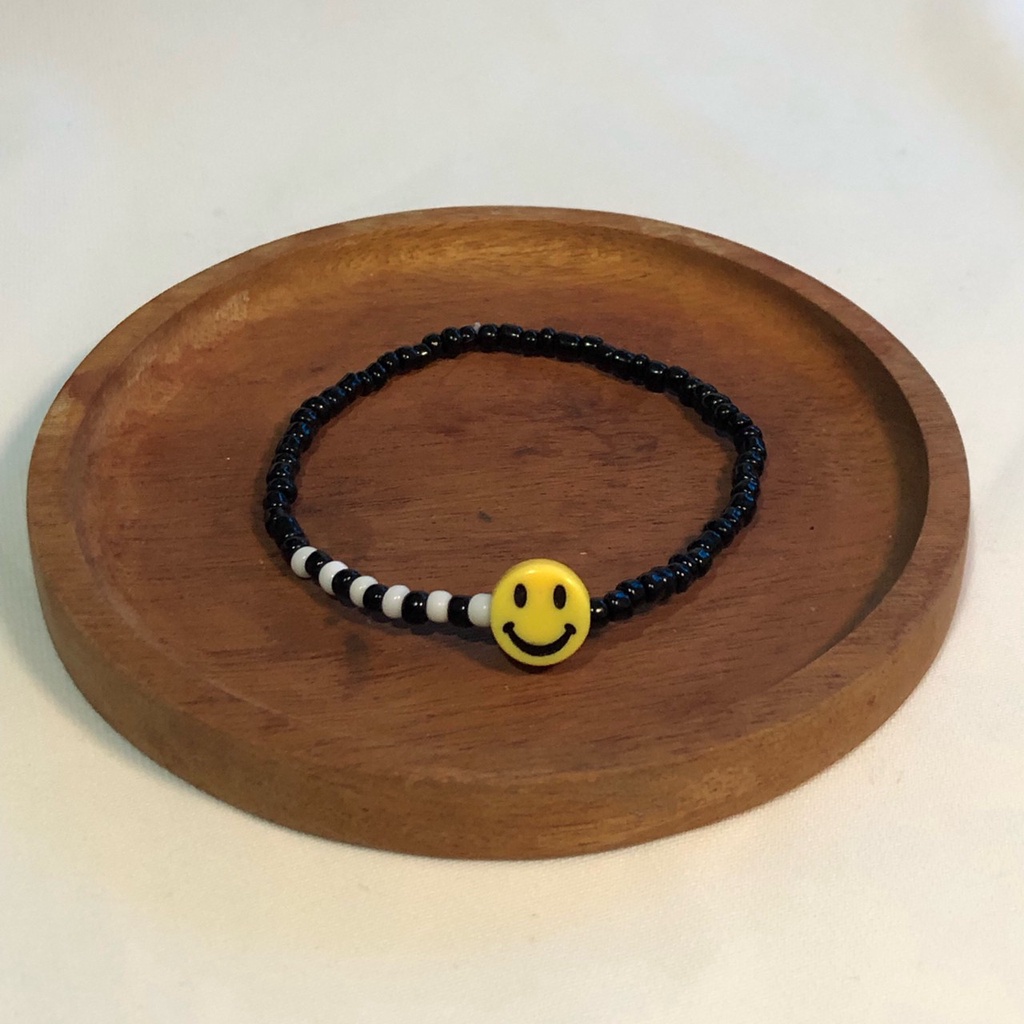 Gelang Manik Emoji Aesthetic - Smile Emoji Bracelet Pria Wanita - Beads Bracelet Handmade Korea Styl