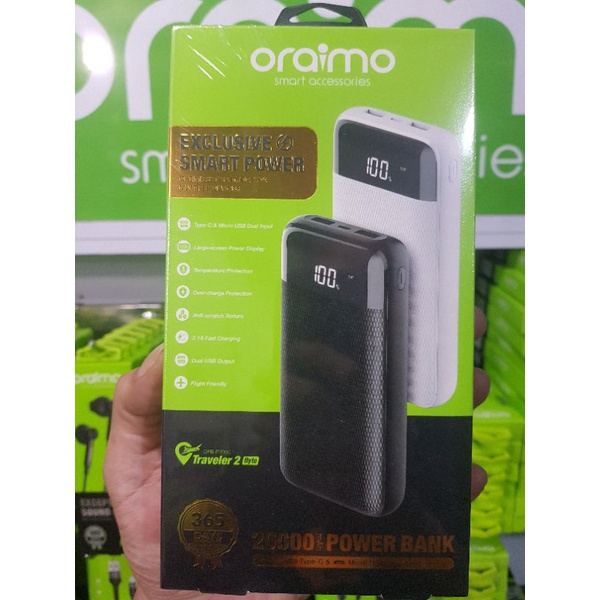 ORAIMO POWERBANK Power bank 20000 mAh Dual Input OPB-P205D - ORIGINAL