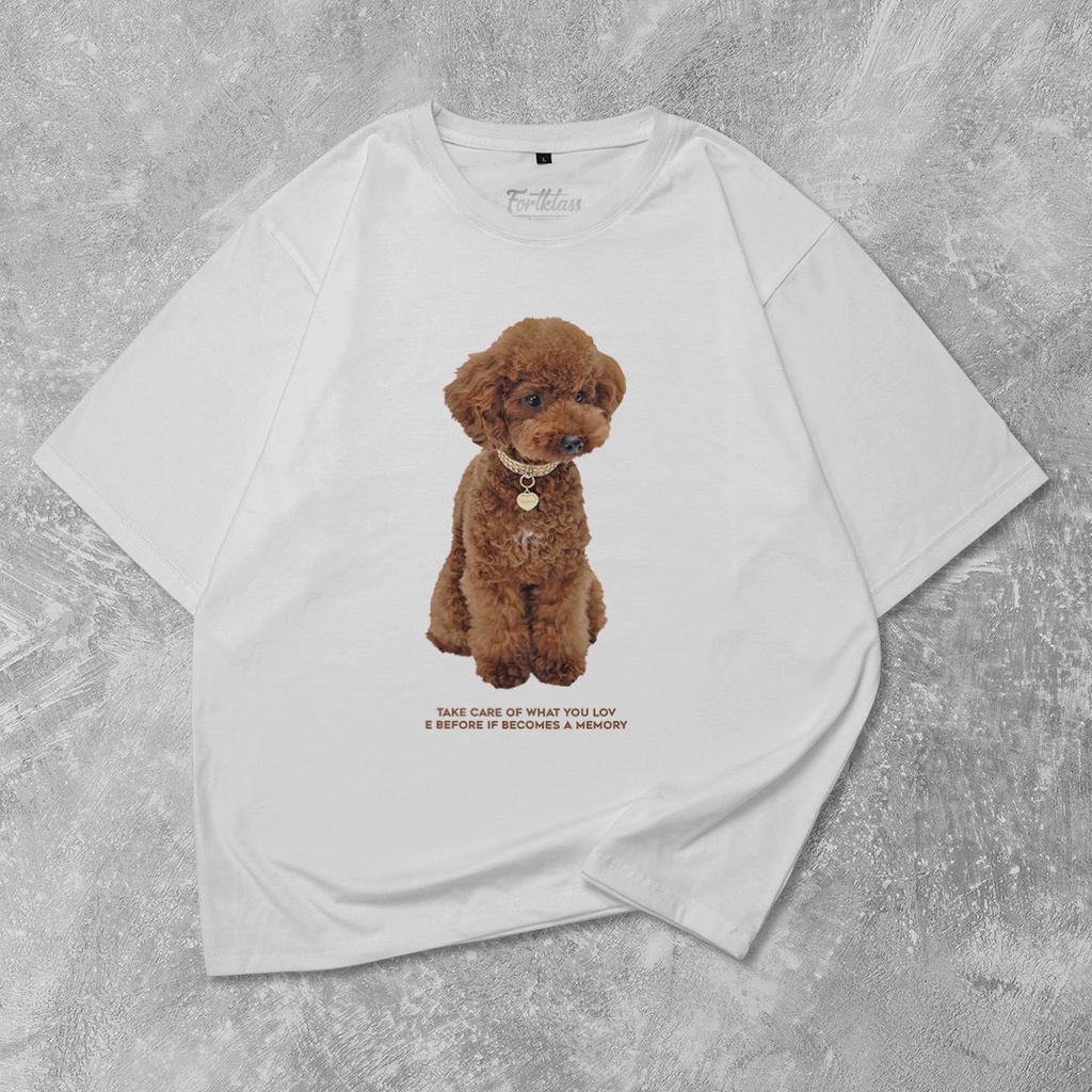 Fortglass Dog Kaos Oversize T-Shirt Cowok Premium