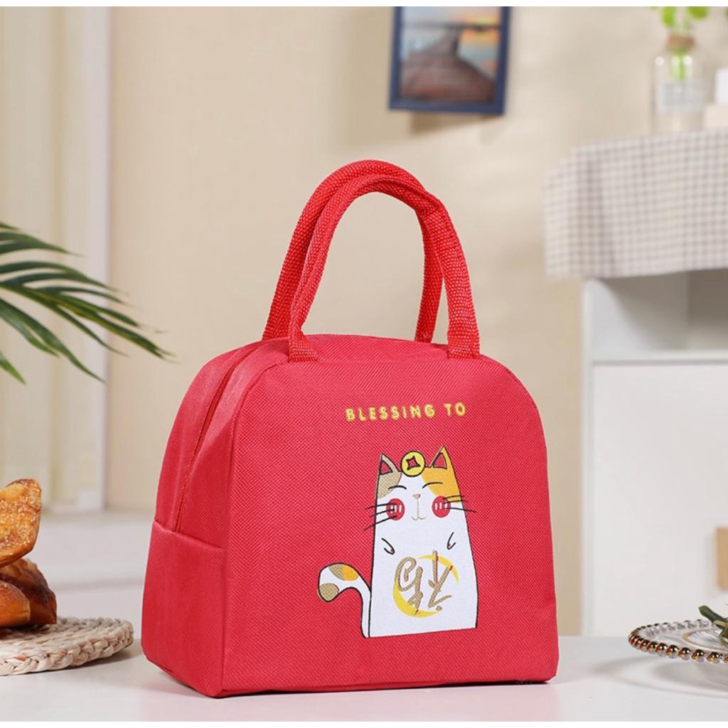 Tas Insulated Lunch Cool Cooler Bag Pendingin ASI Makanan Susu Minuman Kartun Iconic Ikonik