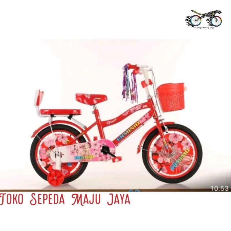 Sepeda anak mini 16 inci Erminio type 217 ban pompa untuk anak perempuan usia umur 4-5-6-7 tahun 16 inch MURAH