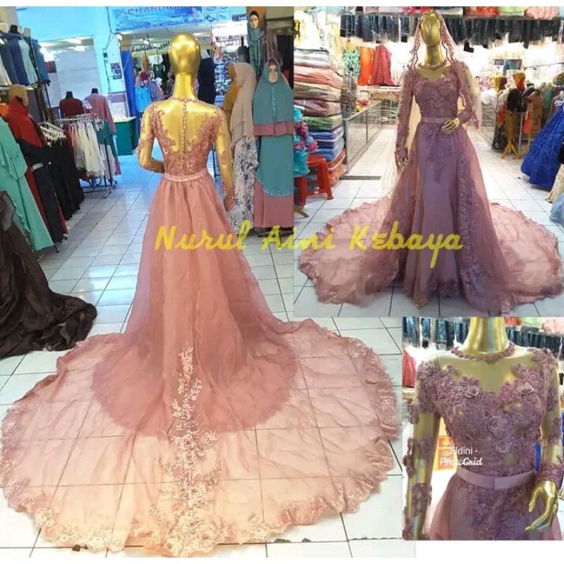 Gaun Pengantin Rose gold