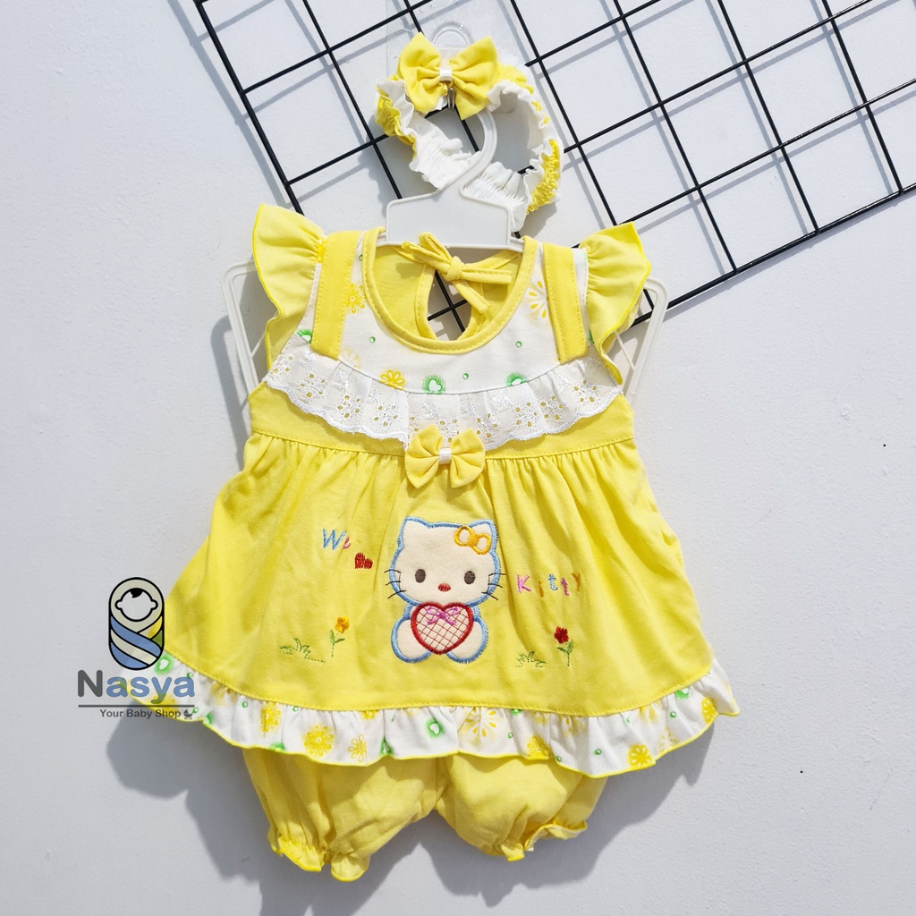 [P-024] Baju Bayi 0-9 m / Dress Bayi Perempuan motif animal (Bonus BANDANA)