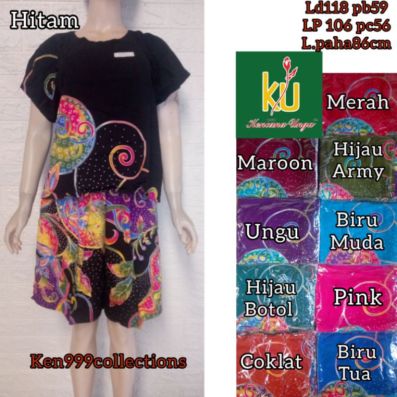 Kencana Ungu Setelan Kulot Piyama Baju Tidur RC 69 Label Biru