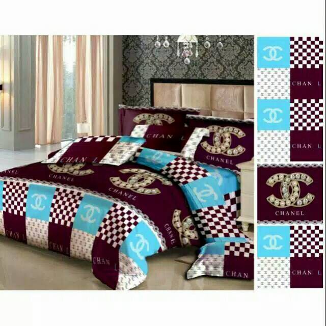 Sprei Fata 160x200 Queen Terlaris motif Chanel {Property Off Liliy Grosir Sprei Jakarta}