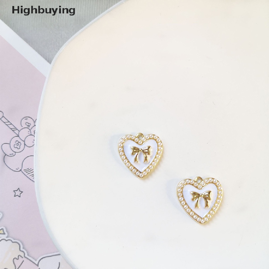 Hbid Zinc Alloy Ch Imitasi Mutiara Busur Hati Ch 21mm Atau DIY Membuat Perhiasan Curah Grosir Anting Ch Glory