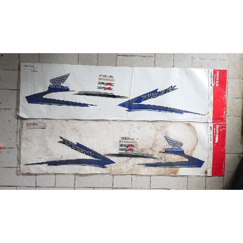 Lis Body-Sticker-Striping-Stripping-Stripe Honda Tiger Revo GLR 2008 Original AHM Biru Silver