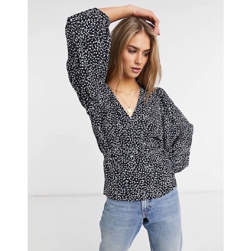 L110 -Other Stories - Wrap Floral Blouse