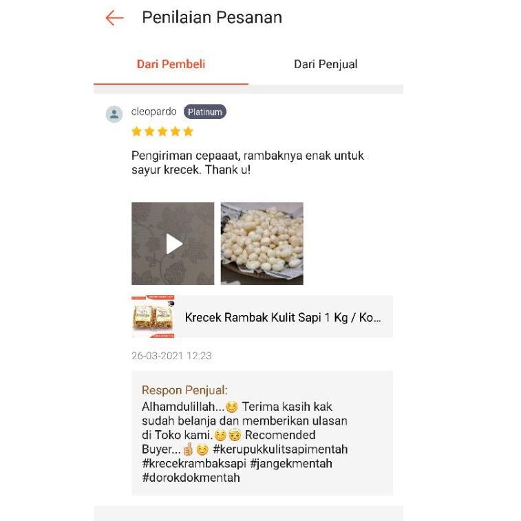 

ㆇ Kerupuk Kulit Sapi Mentah 1Kg / Krupuk Rambak Sapi / Krecek Rambak Kulit Sapi Kotak Dadu Super Tebal ゃ
