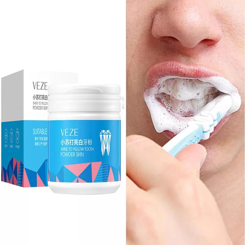 BPOM Veze Serbuk Pemutih Gigishine To Yellow Tooth Powder Skin 50gram