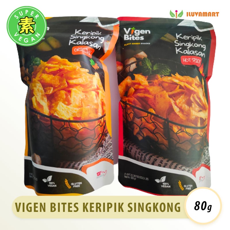 

Vigen Bites Keripik Singkong Kalasan 80gr / Cemilan Kripik Singkong Vegetarian