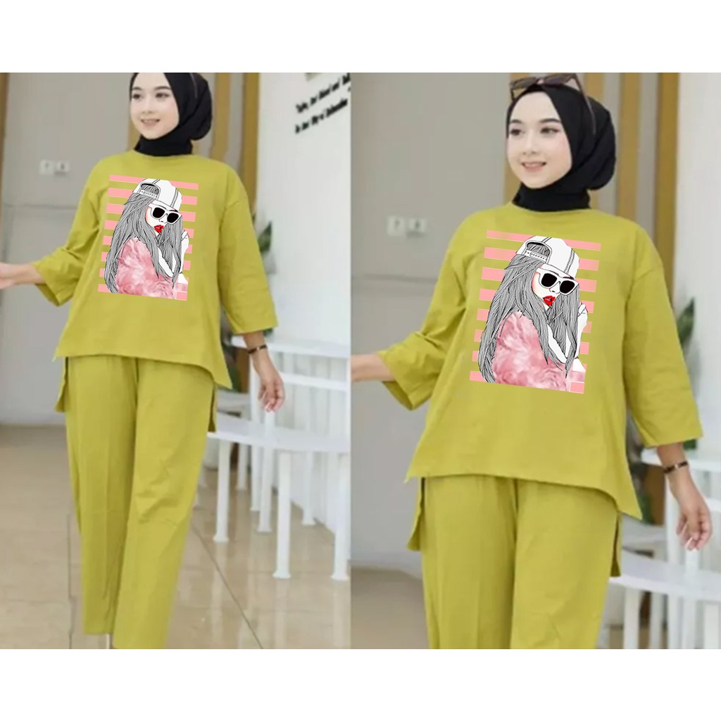 FF SETELAN TUNIK WANITA HIJAB COLABORATION BAHAN BABYTERY IMPORT 03