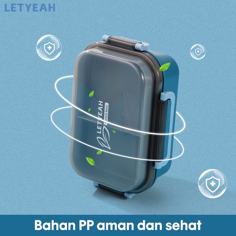 letyeah Lunch box susun kotak makan 2 tingkat anti tumpah /1000ml bento box anak/ BPA Free