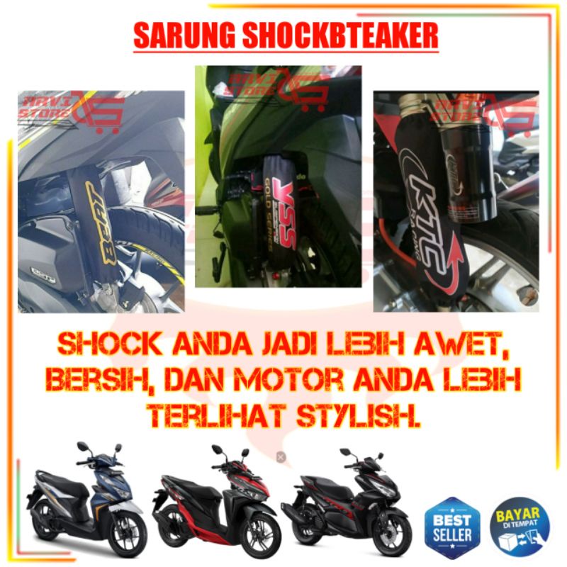 COVER SARUNG SHOCK BREAKER MOTOR BAHAN TEBAL ANTI AIR UNIVERSAL COD GRATIS ONGKIR LAMPUNG