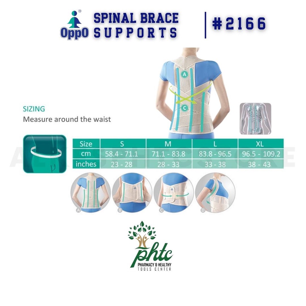 OPPO 2166 Korset Spinal Brace Elastic l Untuk Skoliosis RIngan l Korset Oppo Dengan 2 Logam Penyangga Belakang