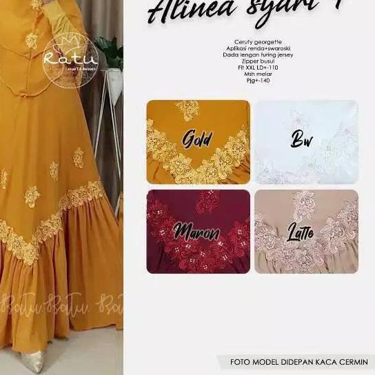 EXCLUSIVEGAMIS CERUTY ALINEA SYARI SET KHIMAR/GAMIS CERUTY POLOS SET SYARI|RA4