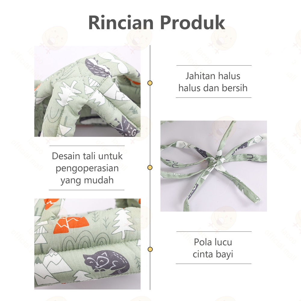 Lacoo Bantal Topi pelindung kepala bayi Helm bayi anti bentur Pelindung kepala bayi topi Baby head protector
