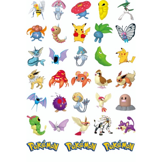 

sticker pokemon 30pcs - sticker glossy anti air