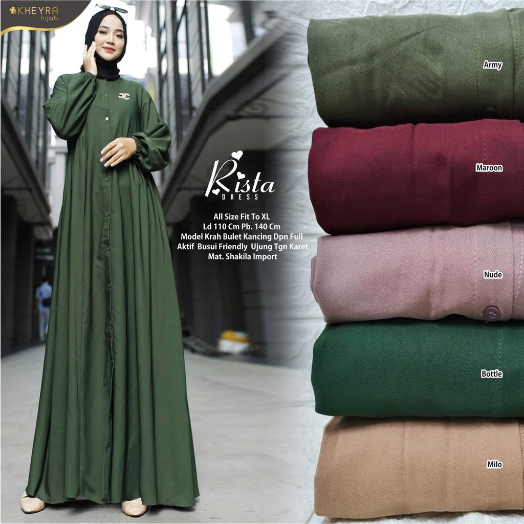 [FREE GIFT] SELAIN NUDE NEW DRESS WANITA RISTA BY KHEYRA