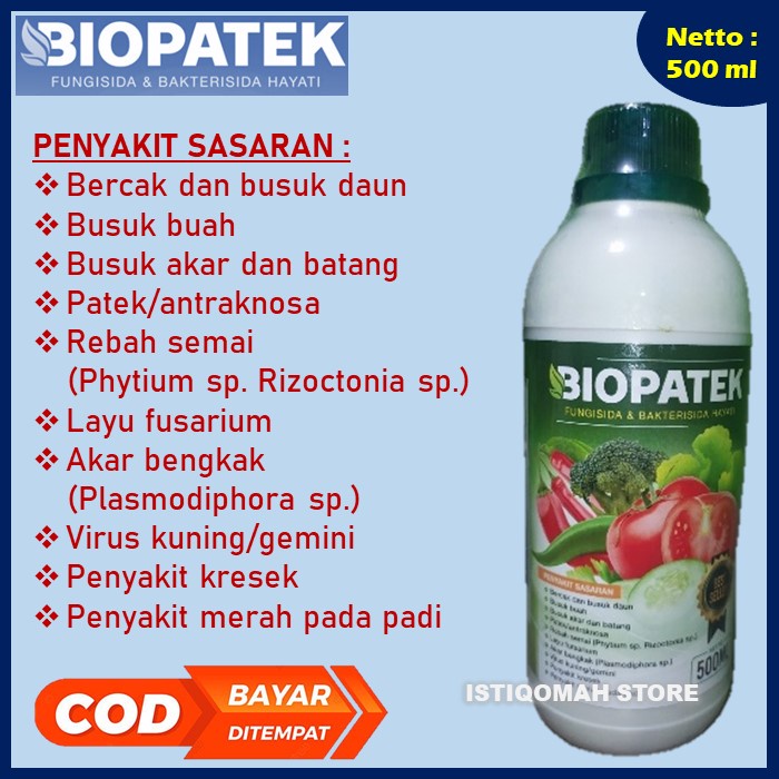 BIOPATEK 500ML Fungisida Hayati Obat Hama Mengatasi Layu Fusarium pada Tanaman &amp; Buah Kentang Paling Ampuh Bisa untuk Semua Jenis Tanaman, Sayuran, Buah-buahan, Palawija, Tanaman Hortikultura, Tanaman Perkebunan, Tanaman Hias / Bunga, dll Paling Ampuh