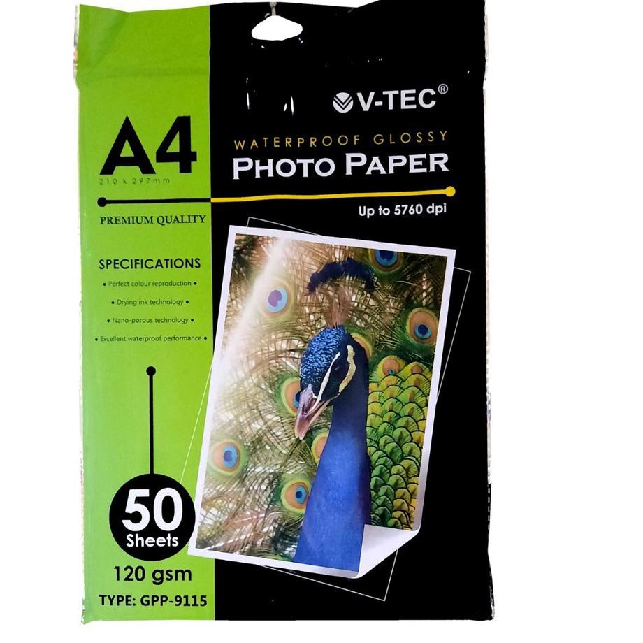

╝¤╚ VTec Glossy Photo Paper A4 120 gsm V TEC GPP-9115