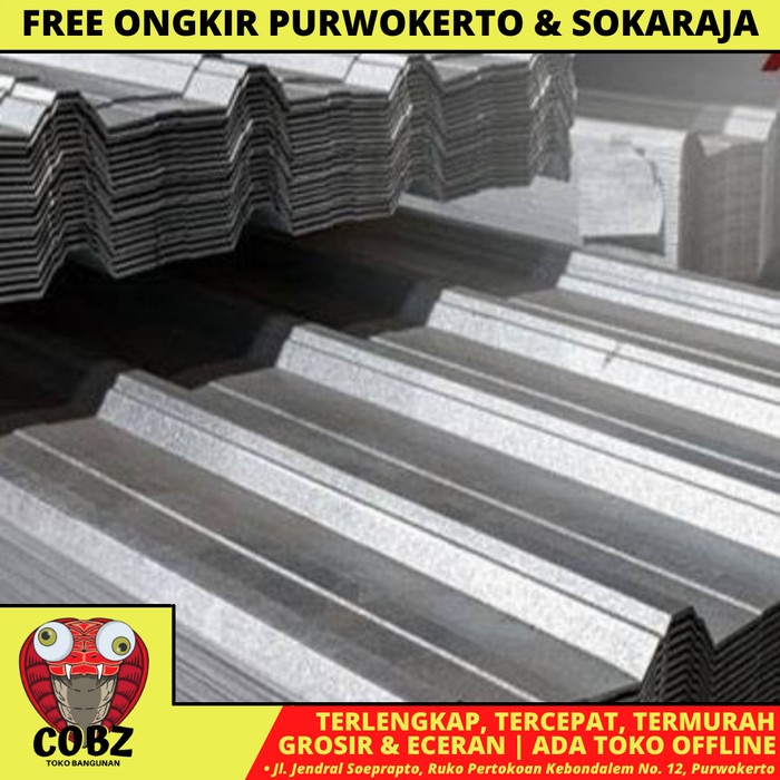 0.3 MM X 75 CM X 6 M / NM SENG SPANDEK ATAP GALVALUM GELOMBANG BESAR