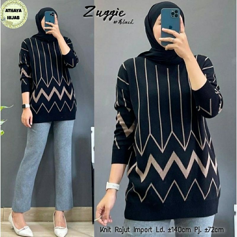 Zuggie Rajut Jumbo, ATASAN RAJUT JUMBO CANTIK FIT XL-XXXXL LD 120-140 BAHAN KNIT RAJUT IMPORT TERMURAH OOTD