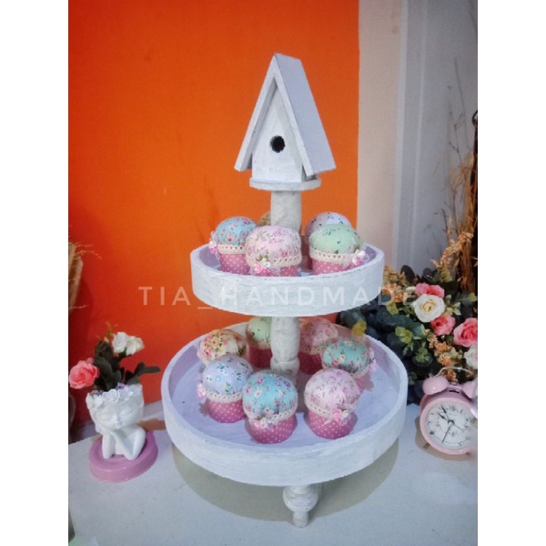 cupcake / Bantalan jarum pentul / pinchusion / tempat assesoris / hijab travel / model cupcake
