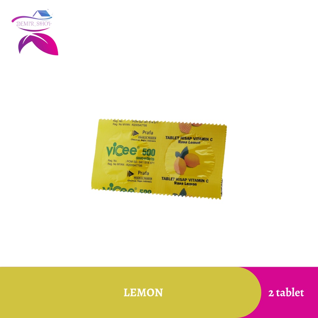 Vicee Vitamin C 500 mg Isi 2 Tablet / Suplemen Daya Tahan Tubuh