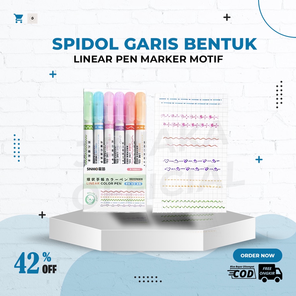 

Pulpen Spidol Garis Bentuk Motif Hati Warna Pastel Pena Lucu Linear Pen Line Marker