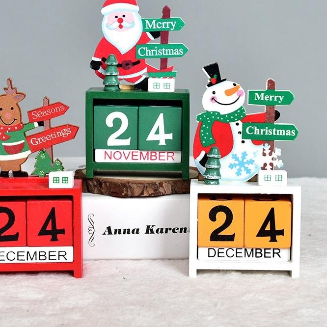 

Kirim LANGSUNG Kalender Kayu Santa Rusa Deer Natal Christmas Pajangan Tukar Kado Hampers Parcel,,