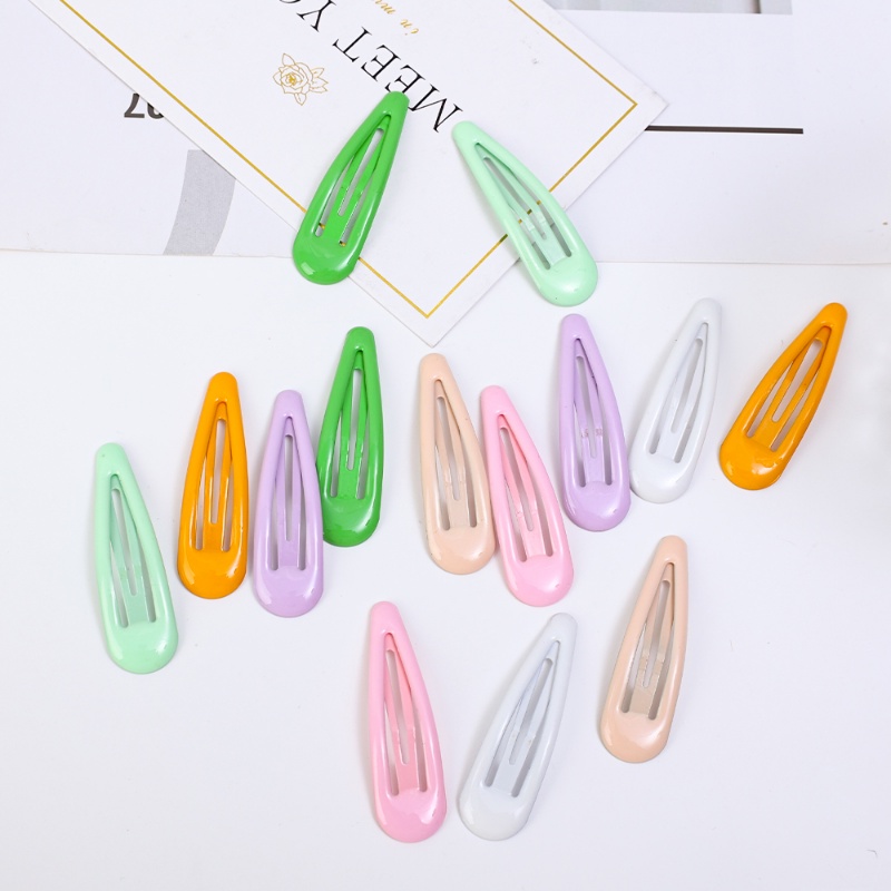 [Harga Grosir] 5 Pcs Warna Solid Poni Klip Samping Sederhana Rambut Anak Tetap Klip Kasual Belanja Logam Jepit Rambut Gadis Manis Styling Aksesoris