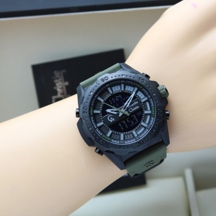 ALEXANDRE CHRISTIE AC 9370 BLACK GREEN ARMY DOUBLE TIME PRIA. ORIGINAL