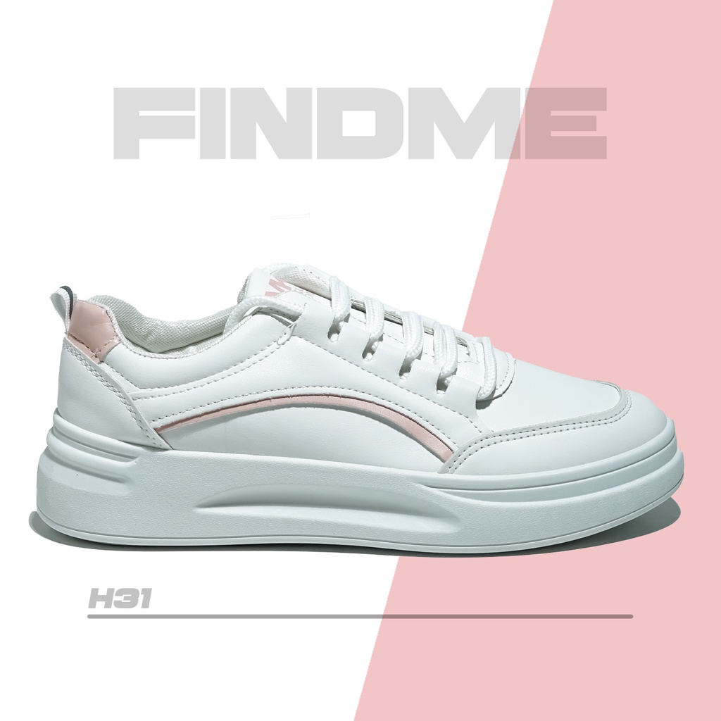 SEPATU SNEAKERS WANITA DESIGN CANTIK SIMPLE COCOK DIPAKAI NGAMPUS KASUAL BAHAN PU IMPORT H31