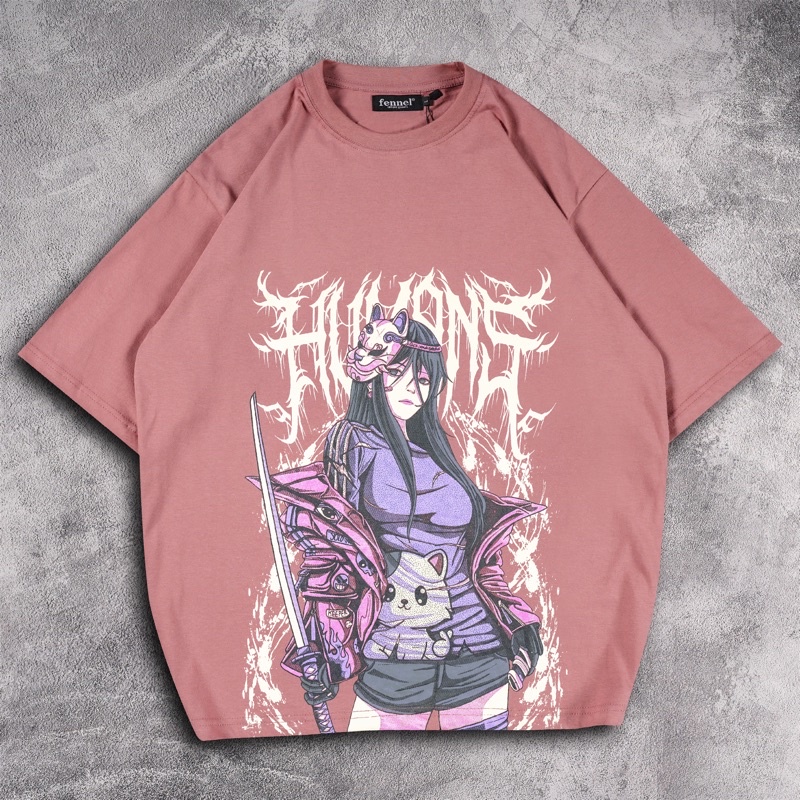 [N01076] T-shirt Oversized Distro Motif PINK HUMANS