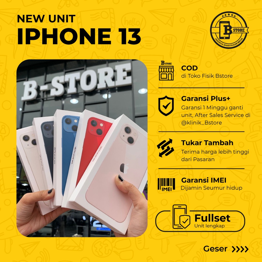 iPhone 13 256GB - NEW UNIT - GARANSI TAM - 256 GB - COD Jakarta -