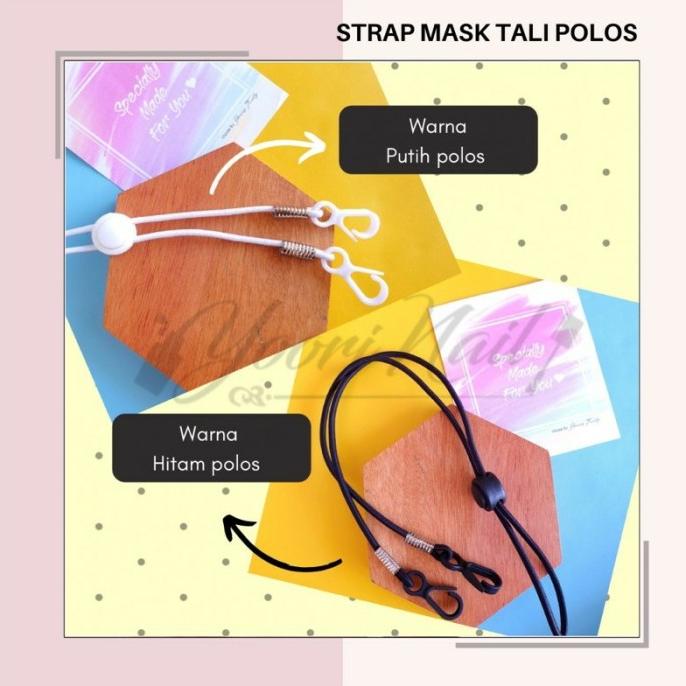 strap mask polos tali kalung masker 2in1 konektor laki pria murah t-yoorinailart Kualitas Baik