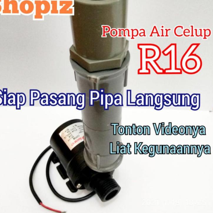 Best Seller Shopiz R16 Pompa Air Celup DC 12V Mini Siap Pasang Pipa 1/2 inch