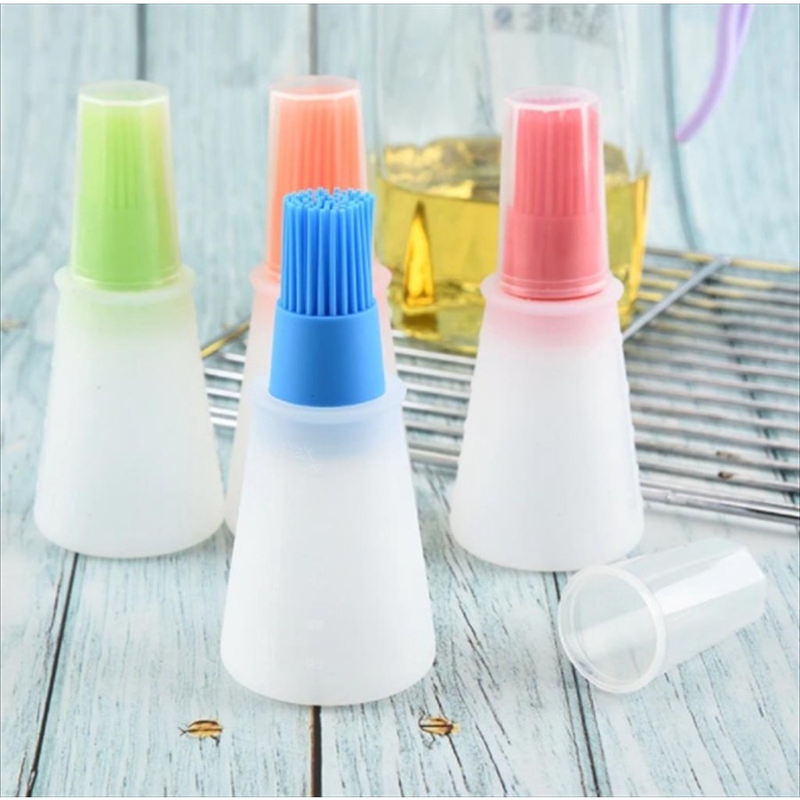 Botol Minyak Oles Silikon Kuas Oles BBQ Silicone Basting Oil Brush Bottle