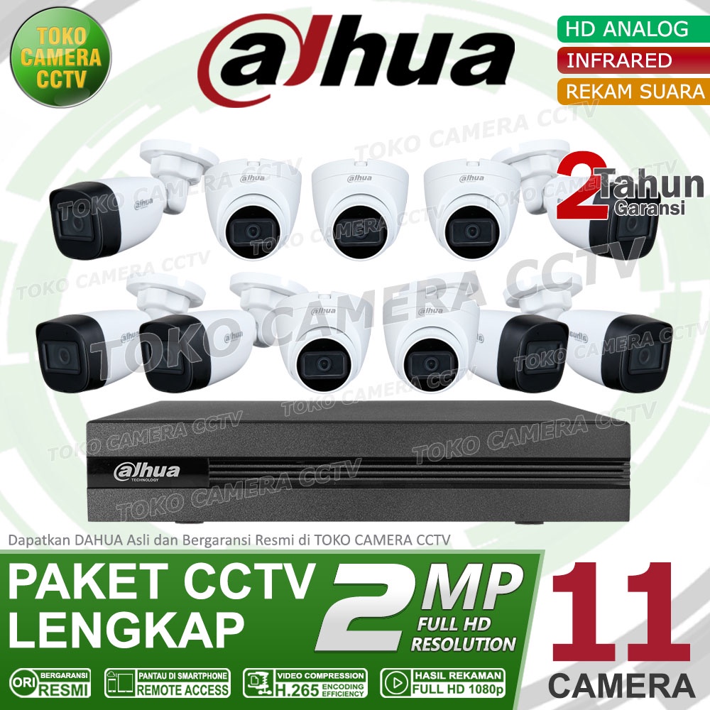 PAKET CCTV DAHUA 2MP AUDIO 16 CHANNEL 11 KAMERA