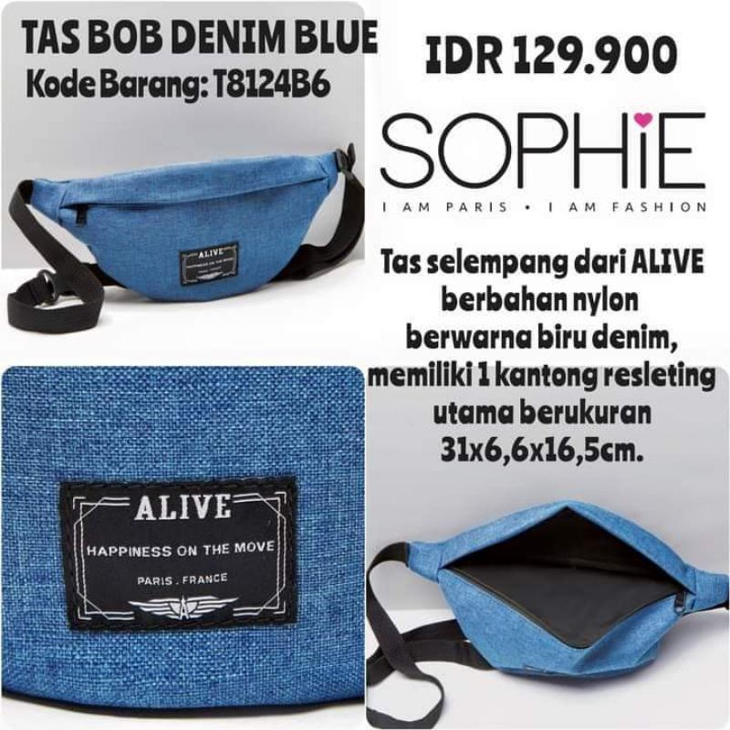 TAS BOB DENIM BLUE ALIVE