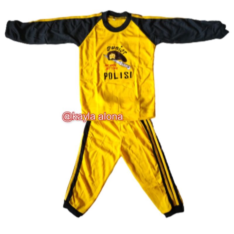 Setelan Kaos + Celana Panjang POLISI KUNING untuk Anak