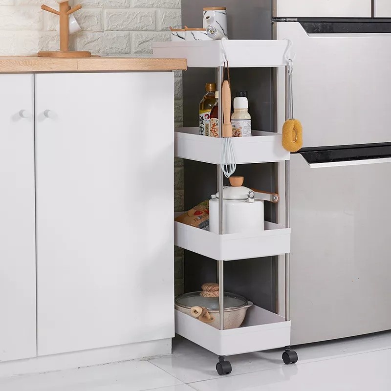 MH - RAK RODA SUSUN 4 SLIM TEMPAT BUMBU DAPUR SLIM RAK 4 TINGKAT SR4S