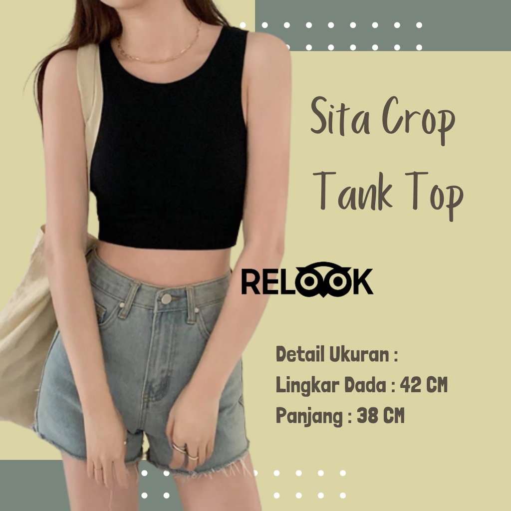 SINGLET CROP / TANK TOP CROP SITA WANITA RAYON SPANDEK