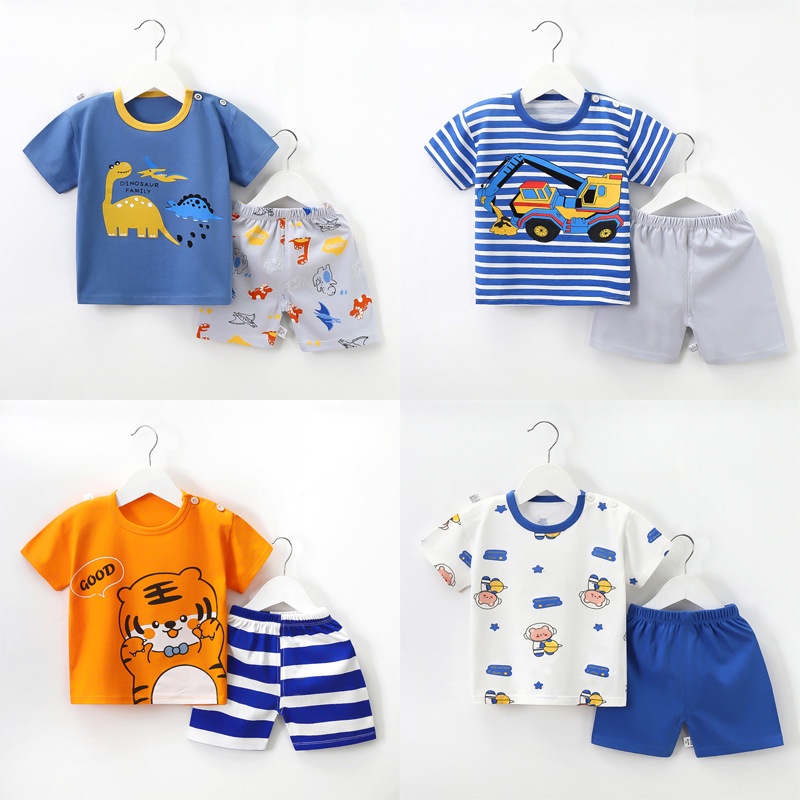 1234OS - SETELAN ANAK BAHAN KAOS LENGAN PENDEK CELANA PENDEK BAJU BAYI LAKI LAKI BAJU BAYI PEREMPUAN STELAN BAYI STELAN ANAK IMPORT KOREA 0 - 3TAHUN SETELAN BAYI STELAN BAYI LAKI LAKI.