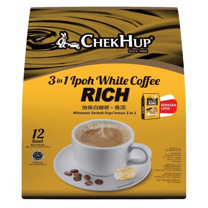 

[BISA COD] Chek Hup 3 in 1 Ipoh White Coffee King 40gr x 15 BPOM RI