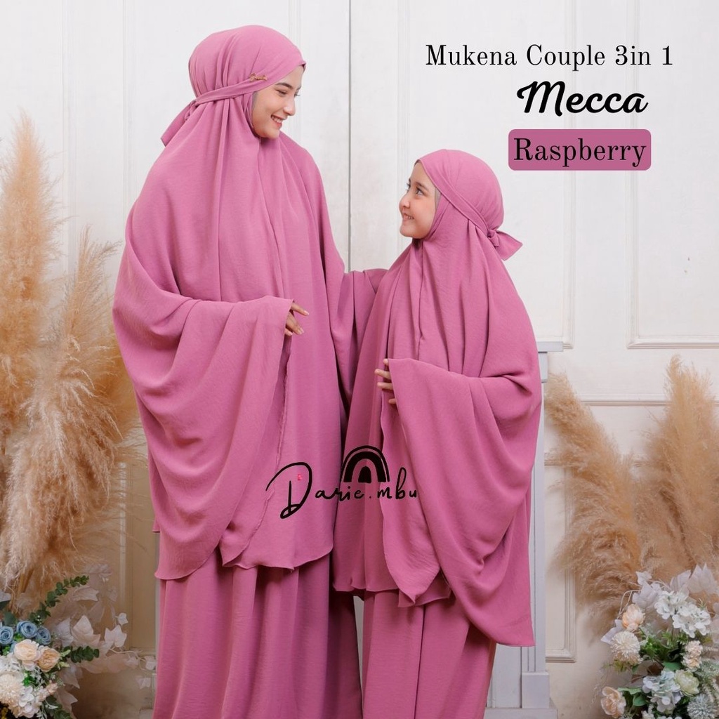 Mukena Couple Ibu dan Anak 3in1 Crinkel Premium Mecca Series Traveling Mewah Jumbo